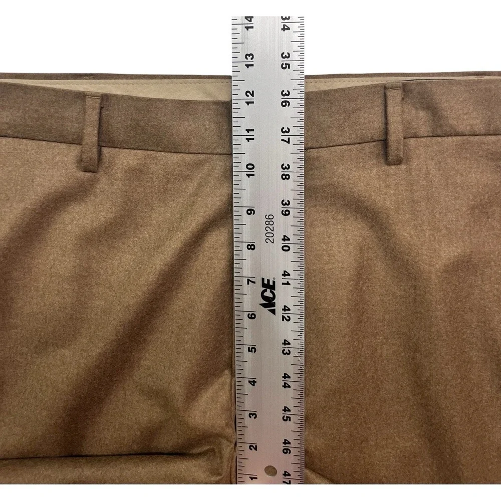 Banana Republic 40‎ Unhemmed Brown Marzotto Alta Flannel Wool Pants Trousers